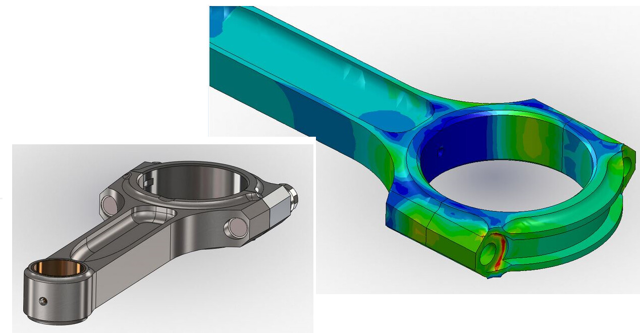 Connecting rod design and FEA for ultimate performance